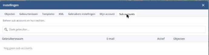Instellingen → Sub accounts