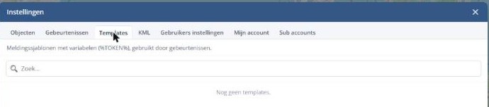 Instellingen → Templates voor meldingssjablonen